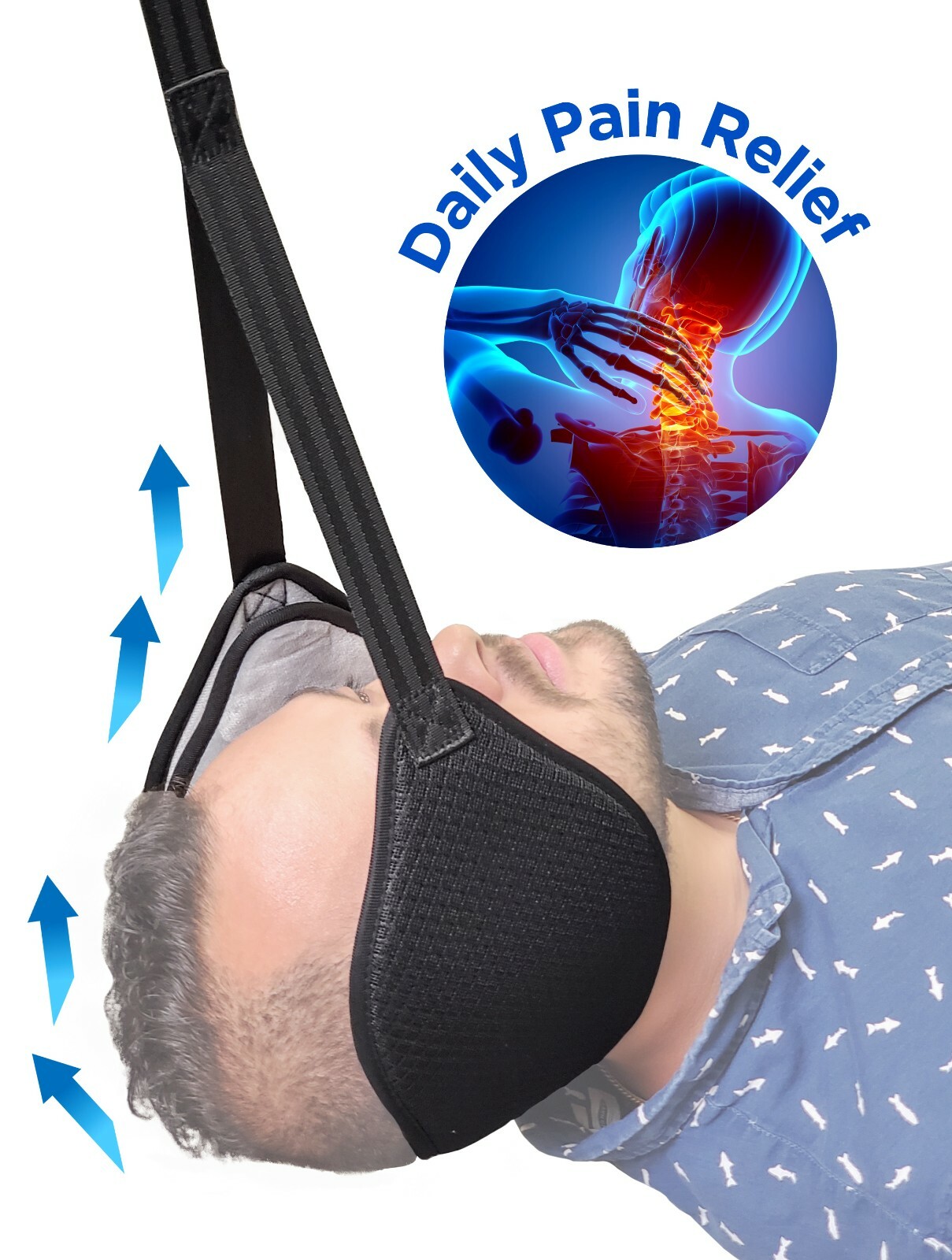 Head Sling Hammock Stretcher – Back Pain Relief Cervical Traction Doorknob Sling