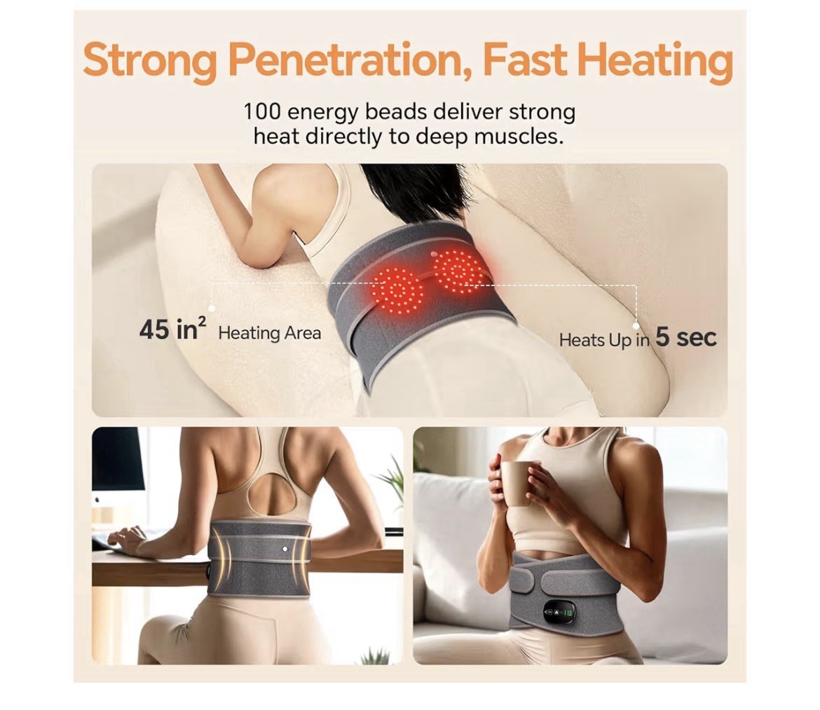 Cordless Electric Heating Waist Massager & Hot Compress Belt, New Unboxed. [P]