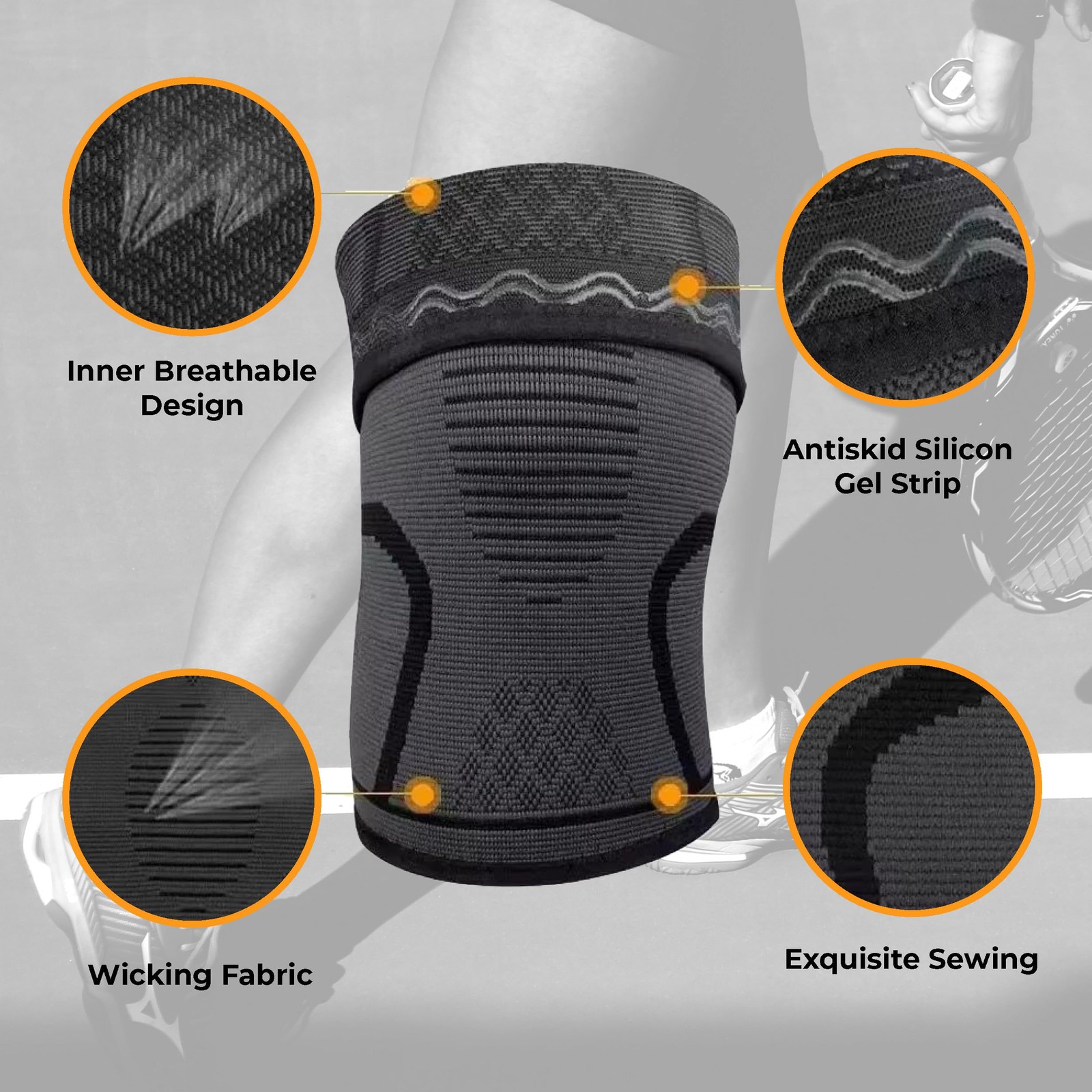 Cubella Compression Knee Sleeve (2‑Pack) – Elastic, Breathable Medium, Blue