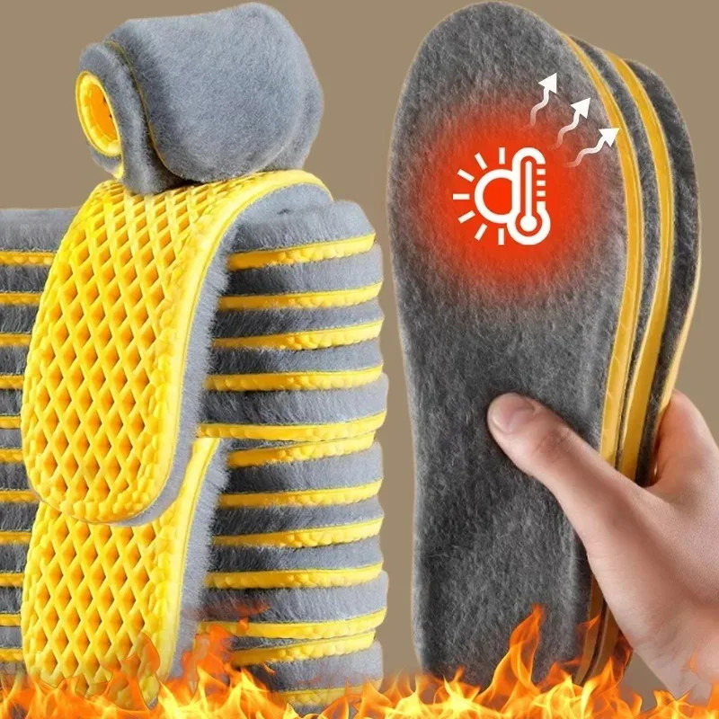 35-46 Thicken Thermal Shoes Pads for Women Men Winter Warm Plush Insoles Self He