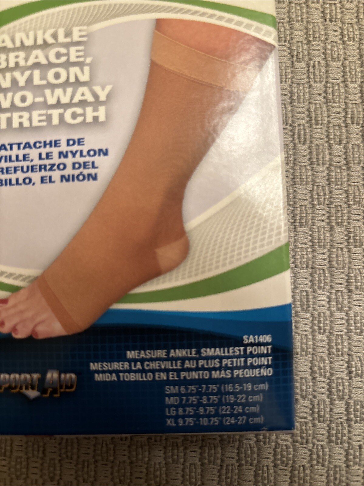 Sportaid Beige Ankle Support Medium Pull-On for the Foot SA1406 MED Or Large