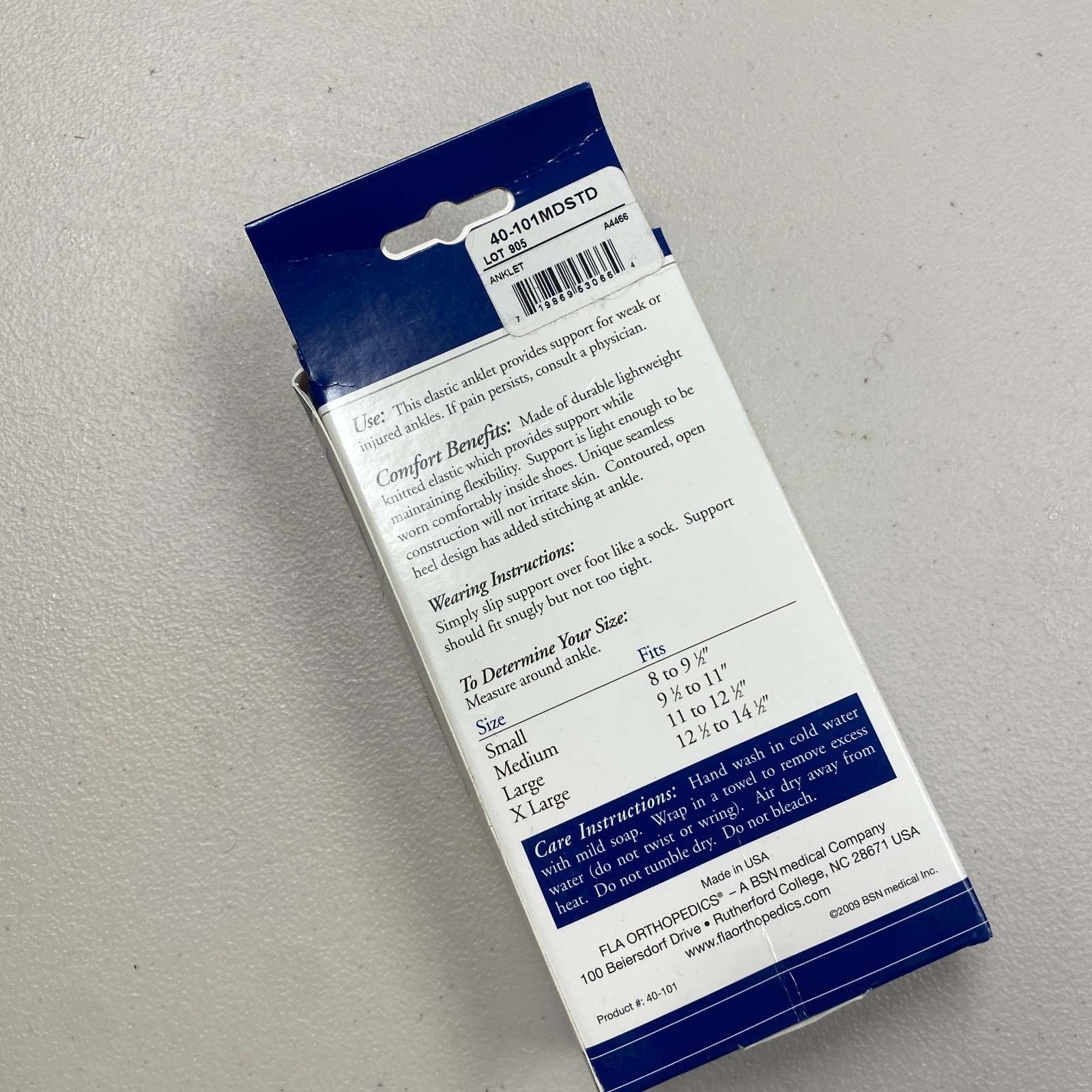 New FLA ORTHOPEDICS Ankle Support Elastic Pullover Hospital Grade Medium