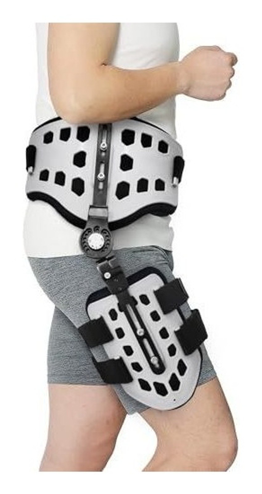 EZWORK Hip Abduction Brace ROM Hinged Orthosis Adjustable Post-Op Recovery Suppo
