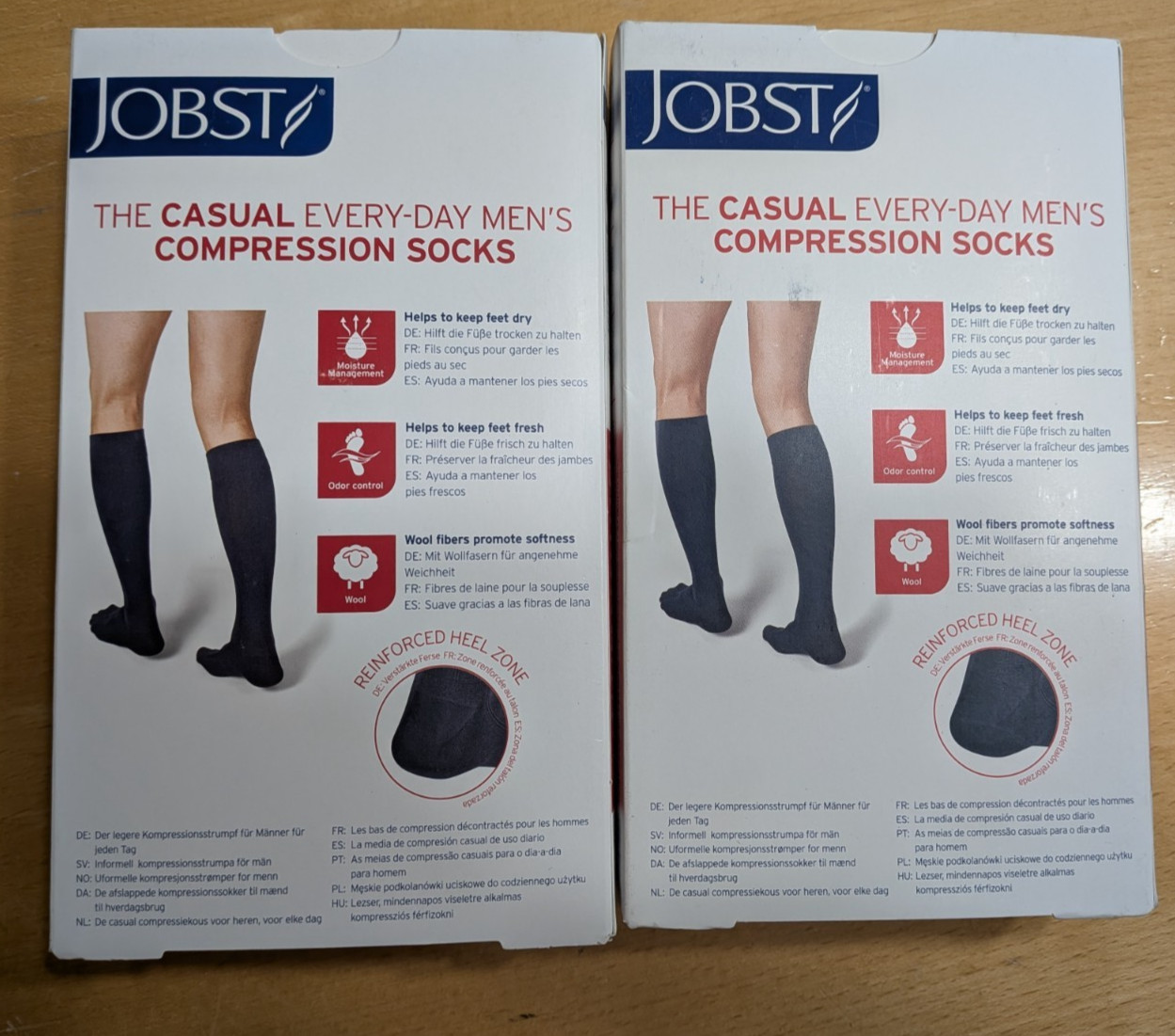 Lot of 2 Jobst For Men Knee High 20-30 mmHg Compression Socks Black Small