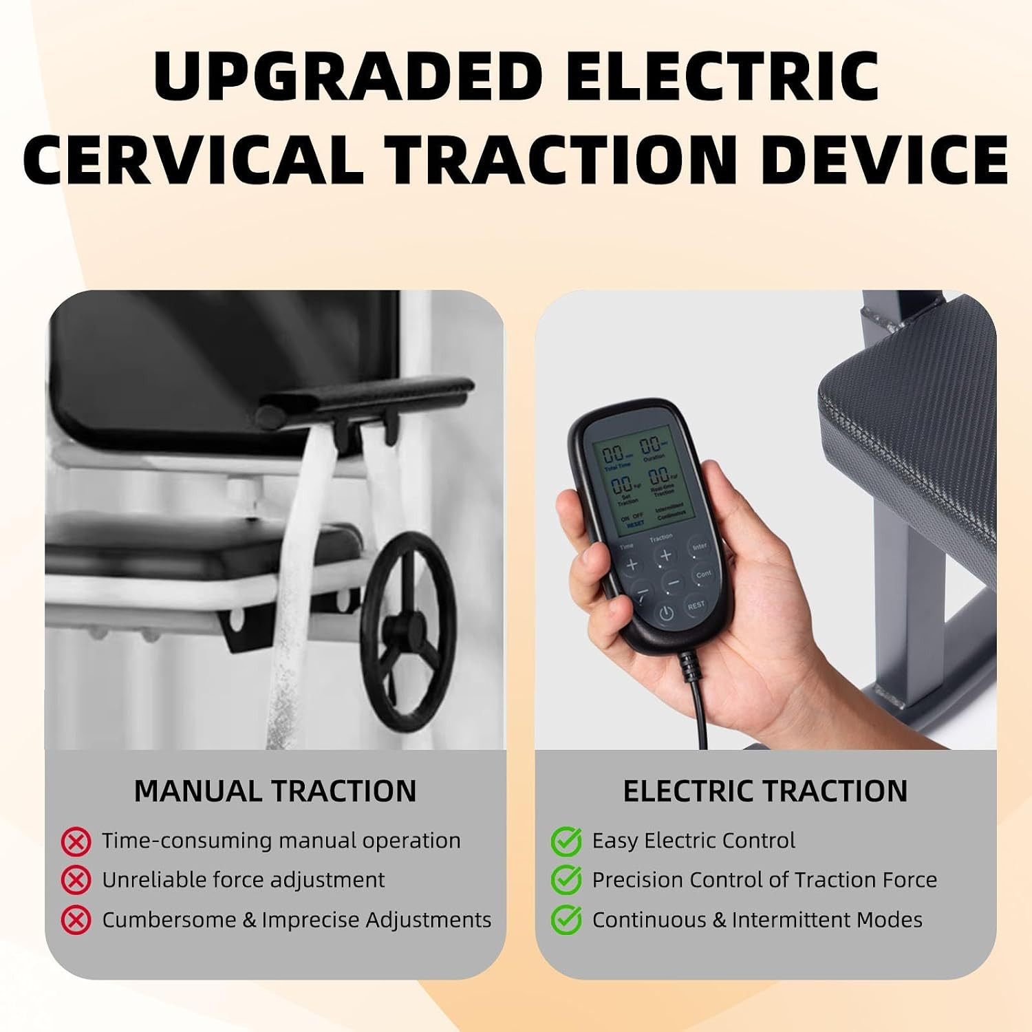 Cervical Neck Traction Device, Home Neck Traction, Upgrade to Electric Dual Mode