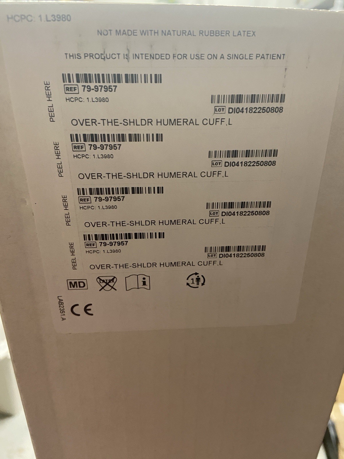 procare over the shoulder humeral cuff L New In Box Bicep Size 12-15 Inches