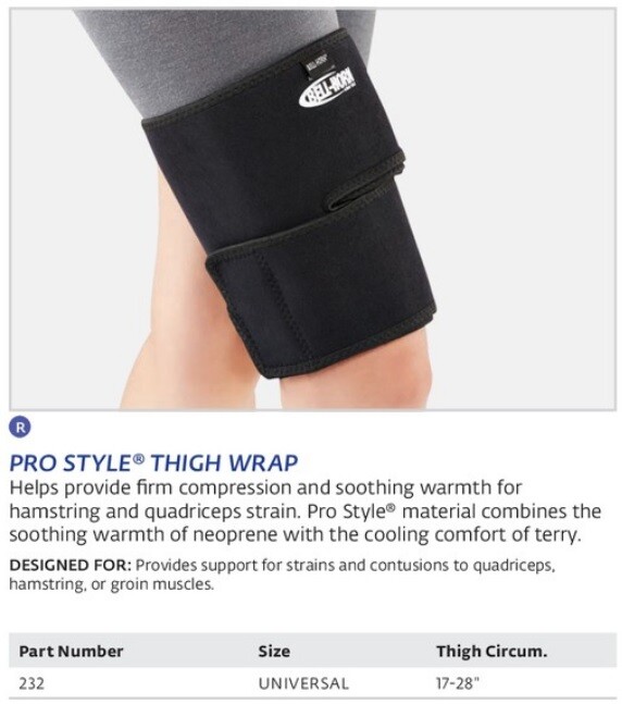 DJO Bell-Horn Universal ProStyle Thigh Wrap Black – Hamstring & Quadricep Strai