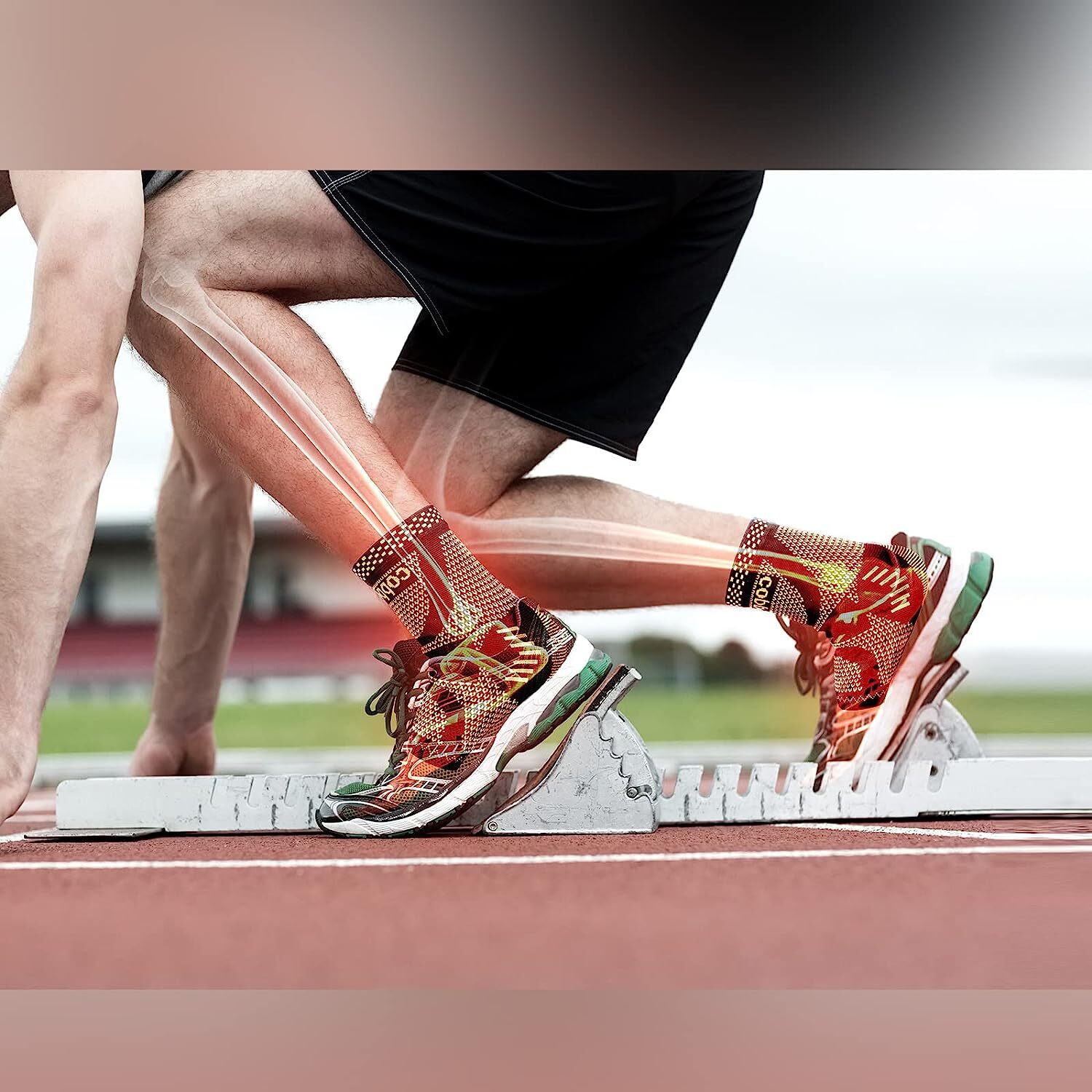 Copper Infused Ankle Support Compression Sleeve for Pain Relief Sprained Ankle–