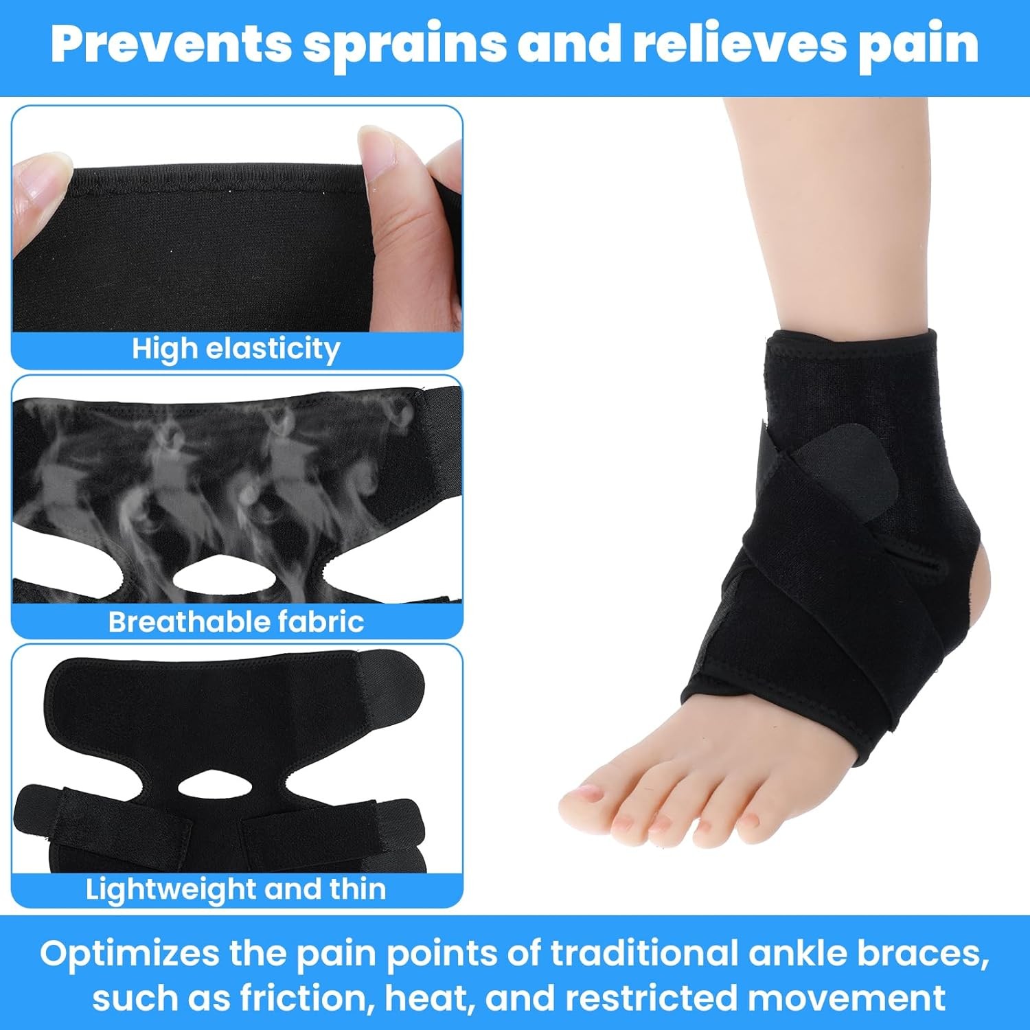 1/2PCS Sports Ankle Support Compression Bandage, Adult Foot Wrist Fixation Strap