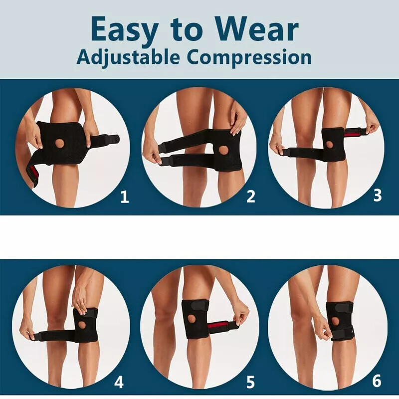Patella Knee Compression Sleeve Brace Support Meniscus Pad Sports Gym Joint Pain
