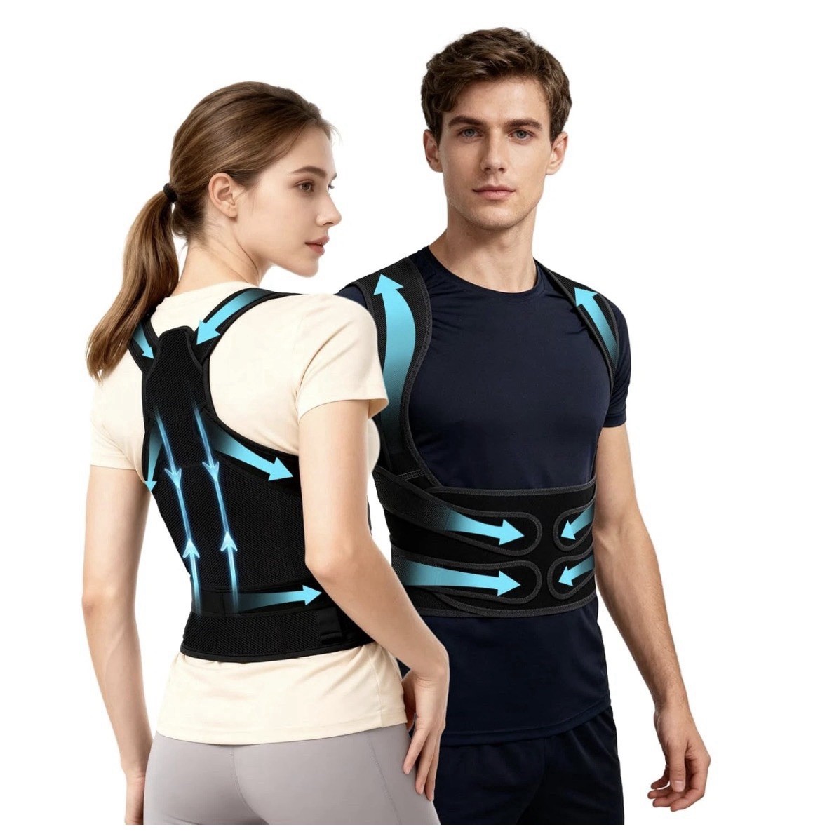 Posture Corrector Women & Men, Back Brace Straightener with Adjustable Support M