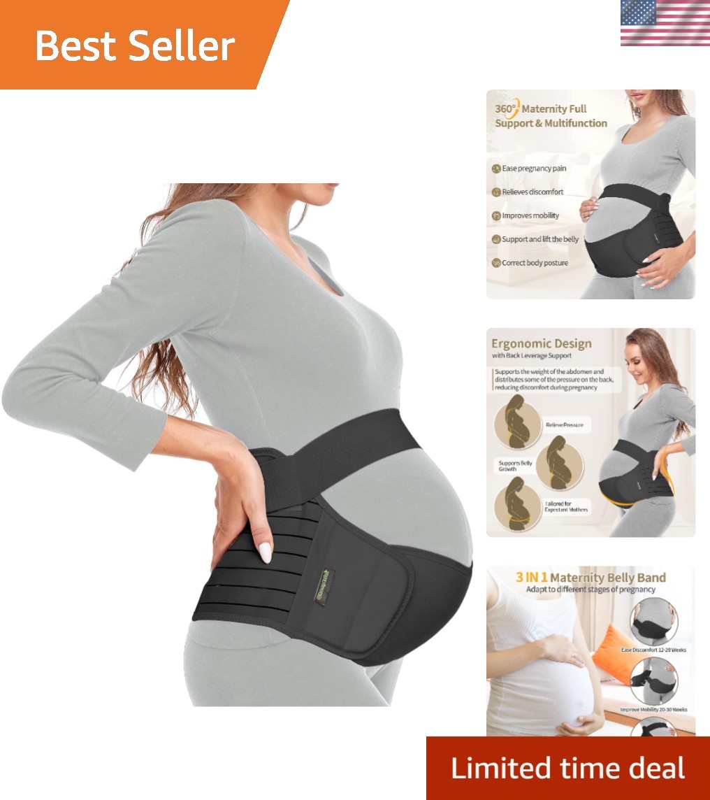 3-in-1 Adjustable Maternity Support Belt for Pregnancy & Postpartum Relief – XL
