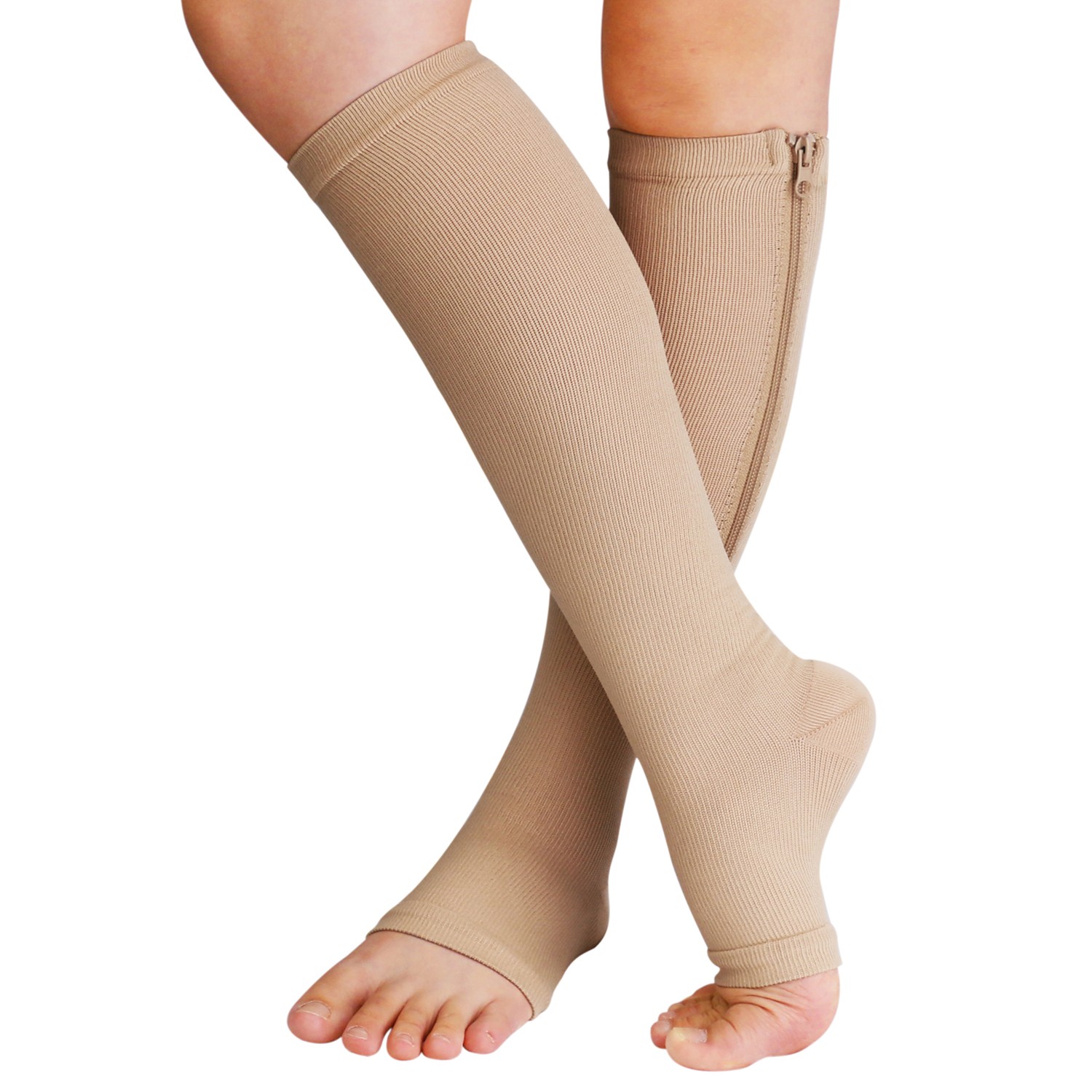 20-30mmHg Compression Socks W/ Zipper Support Graduated Stockings For Men Women