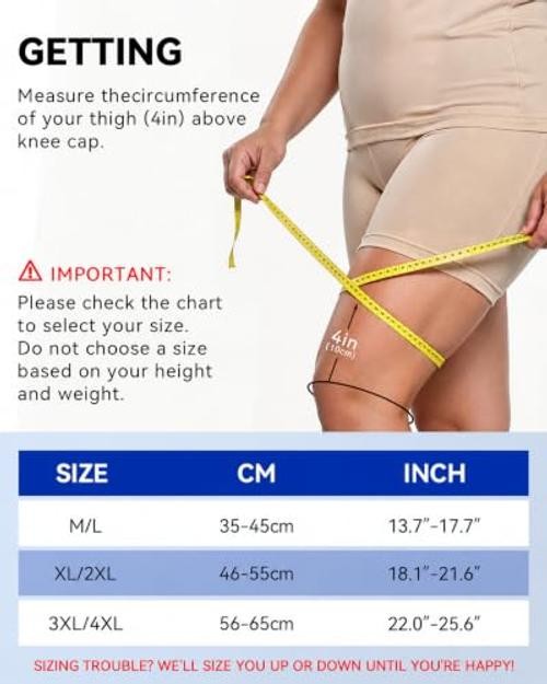 Knee Brace for Women Plus Size,Meniscus Knee Brace with Side Black-3XL/4XL