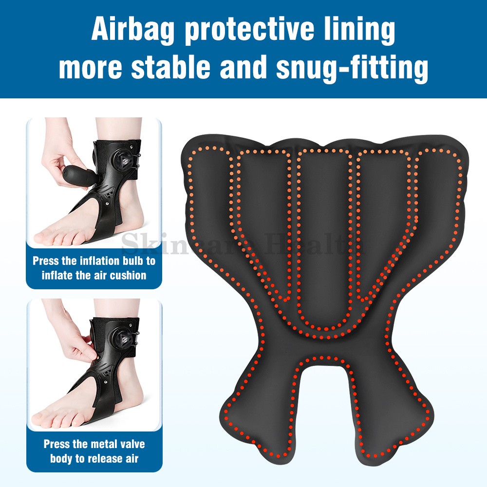 Adjustable AFO Foot Drop Brace with Dial Knob & Air Cushion Ankle Support
