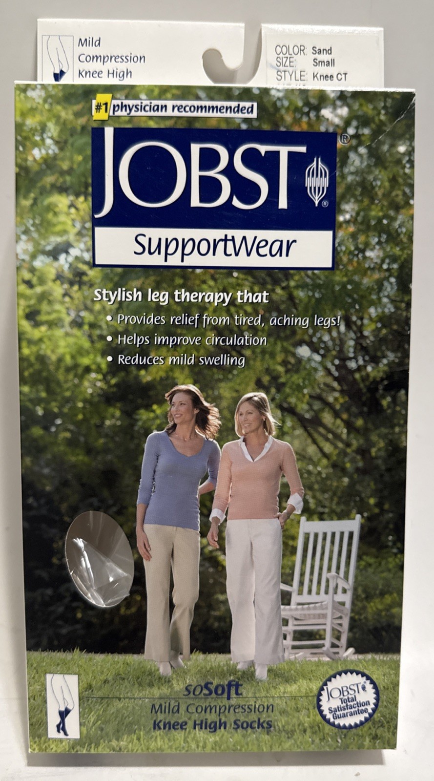 Jobst soSoft Ribbed Knee High Closed Toe 8-15 mmHg Sand Small