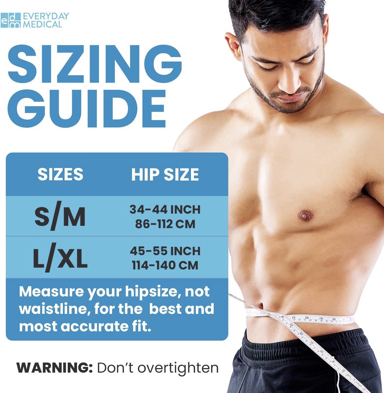 Everyday Medical Hernia Support Belt for Men, Size S/M