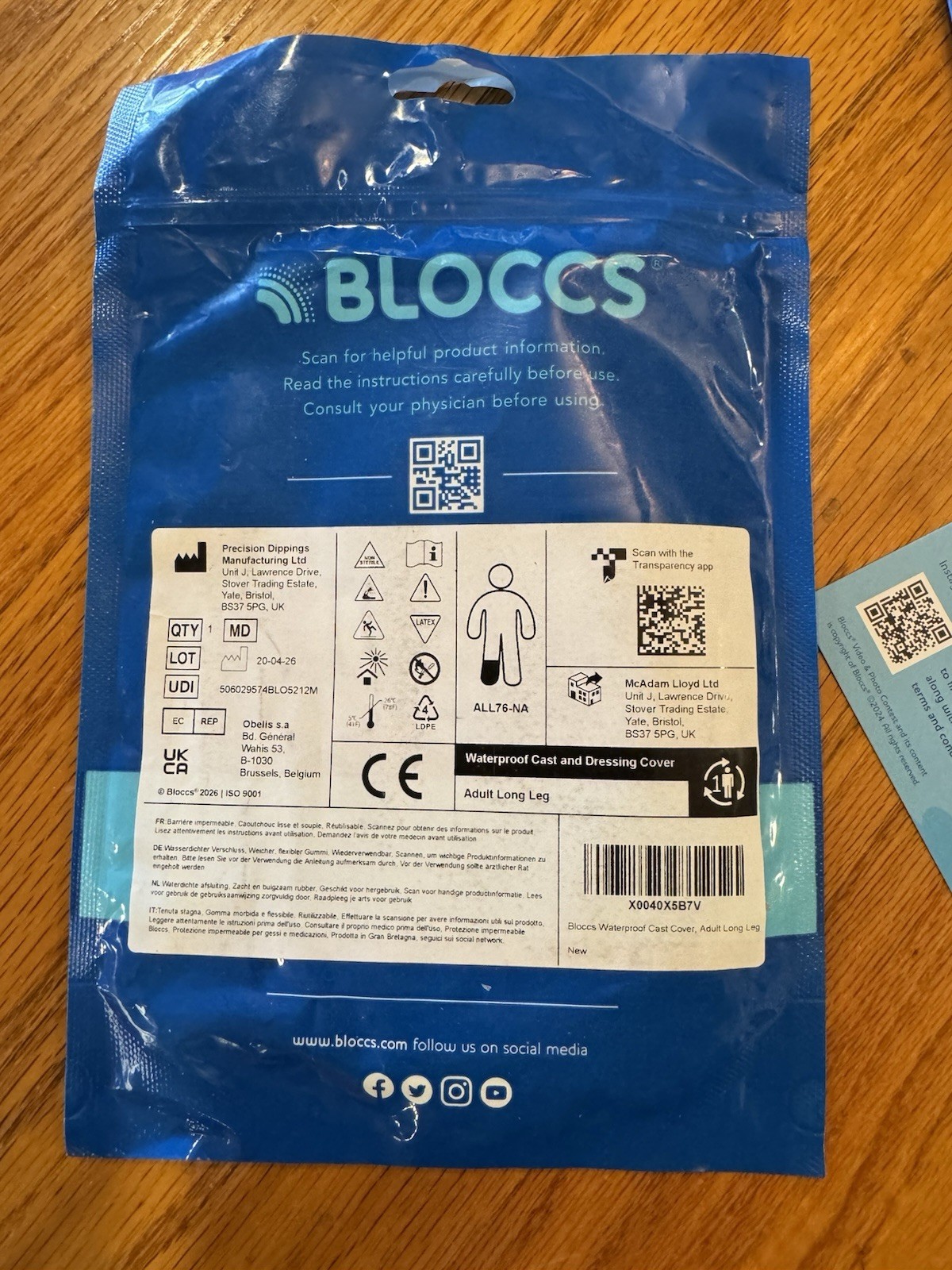 Bloccs Waterproof Cast Cover Adult large