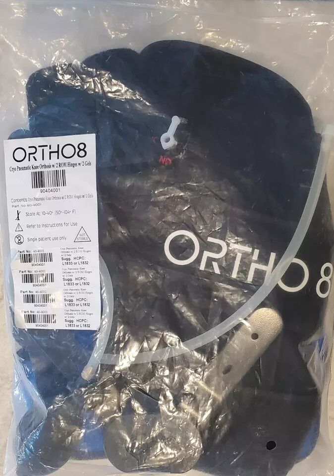 ORTHO8 Cryo Pneumatic Orthosis 2 Gels Knee Brace 40-4001 Used in package