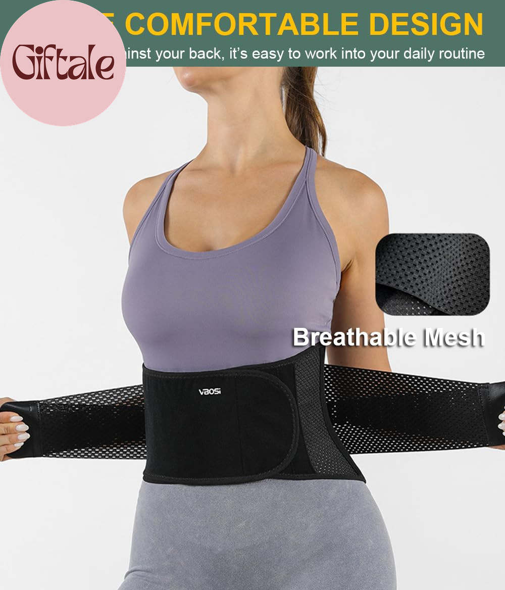 Lightweight Back Brace for Lower Back Pain Women Men, Adjustable Lumbar Support