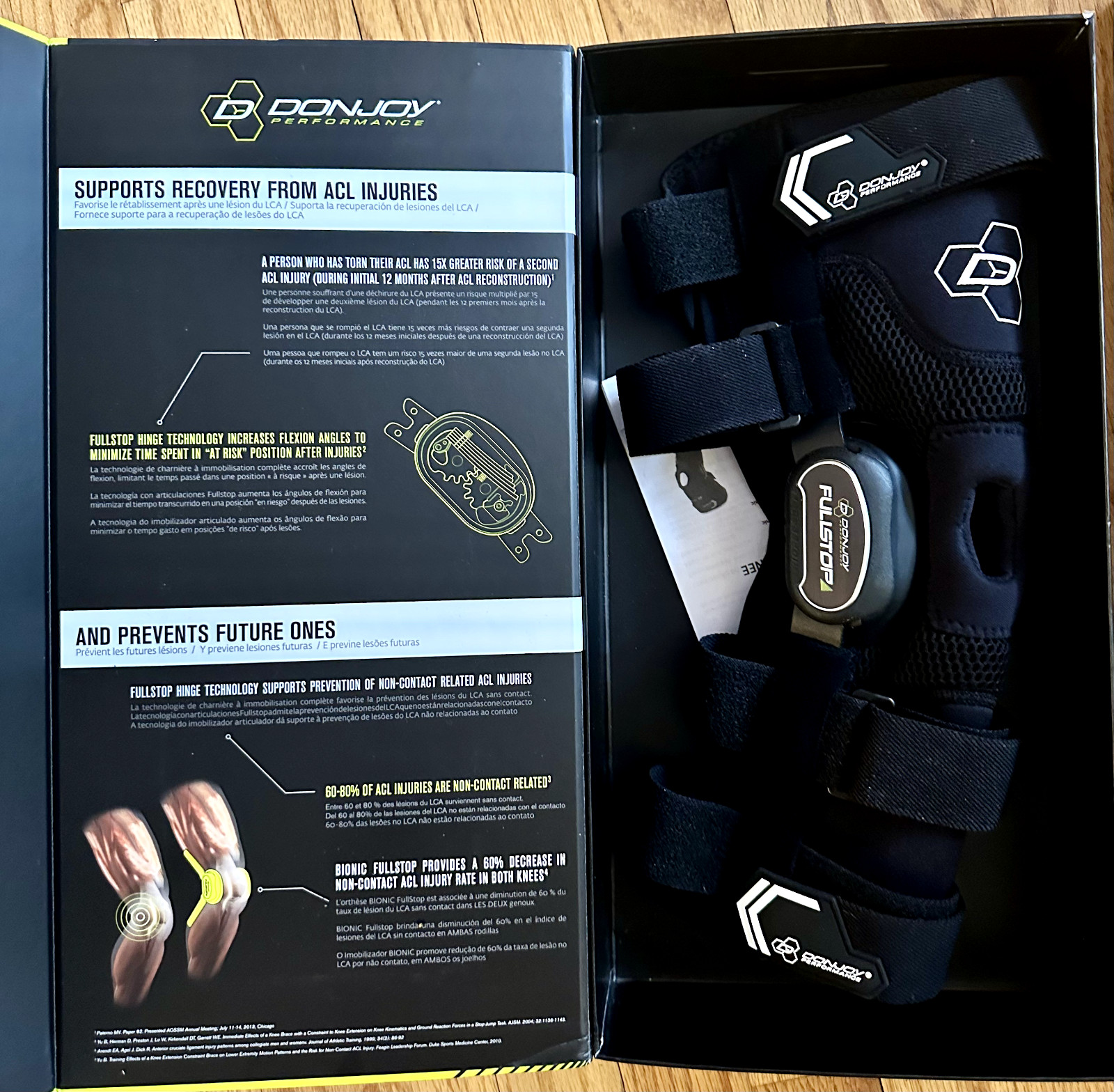 DonJoy Performance Bionic Fullstop ACL Knee Brace – Black, Small Size…