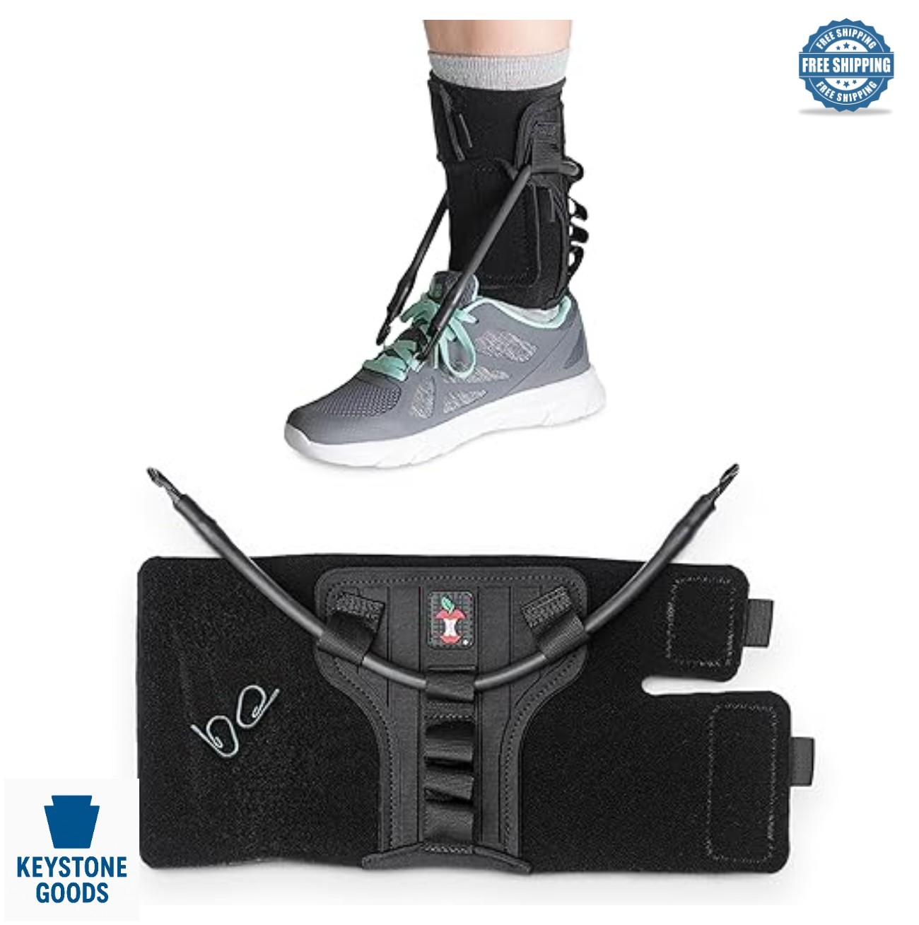 Foot Drop Brace Adjustable Dorsiflexion Support XS/S Ankle AFO for Walking