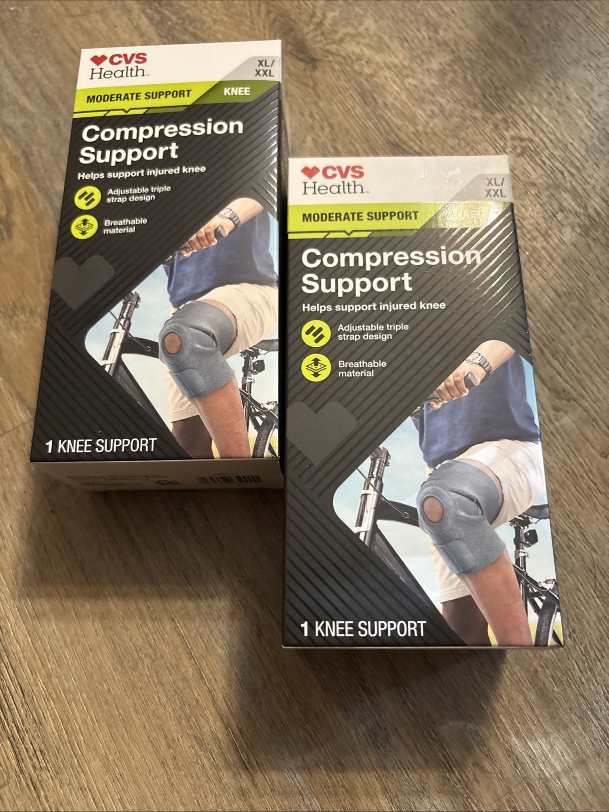 2-Count Knee Compression Support Size XL/XXL For Moderate Support NIB