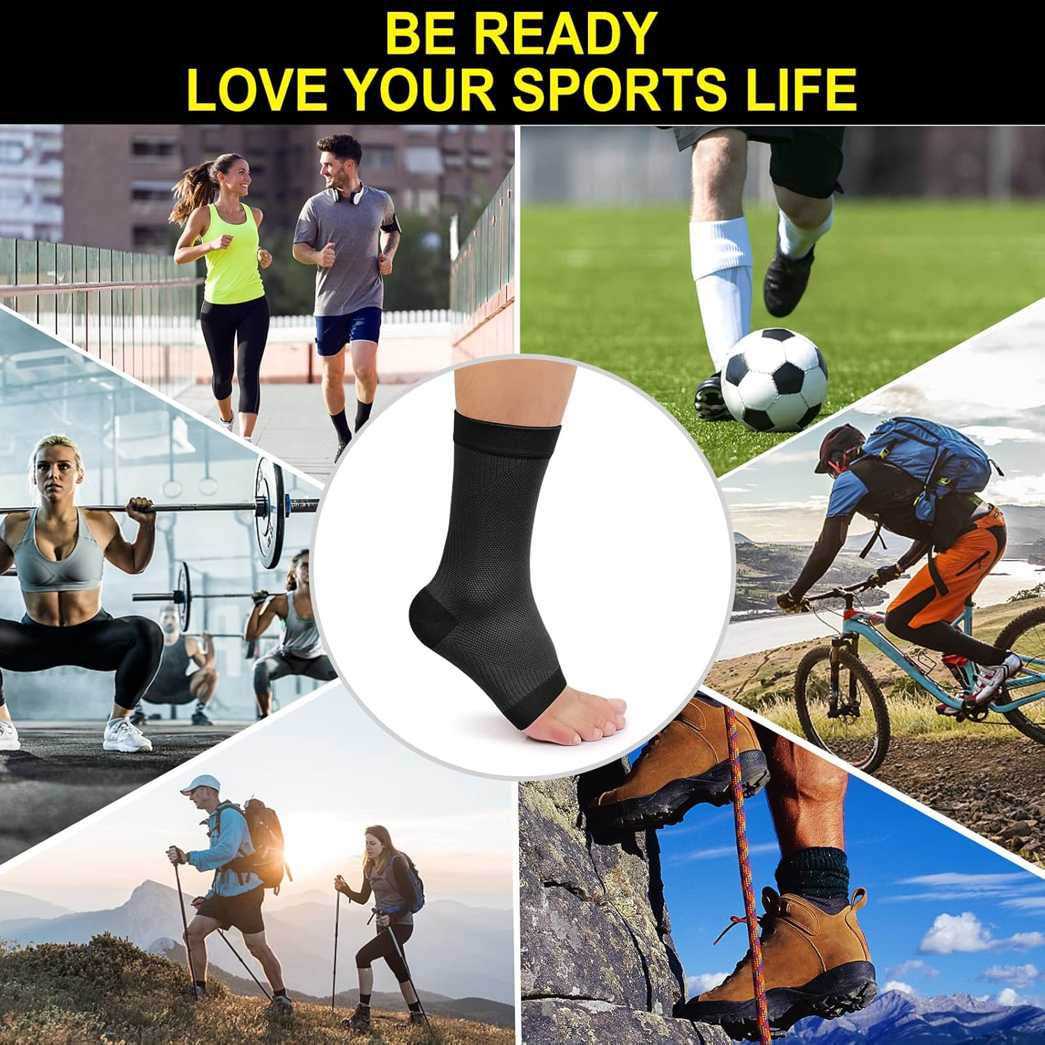 Ankle Brace Compression Support Sleeve for Women & Men – Medical Grade Plantar F