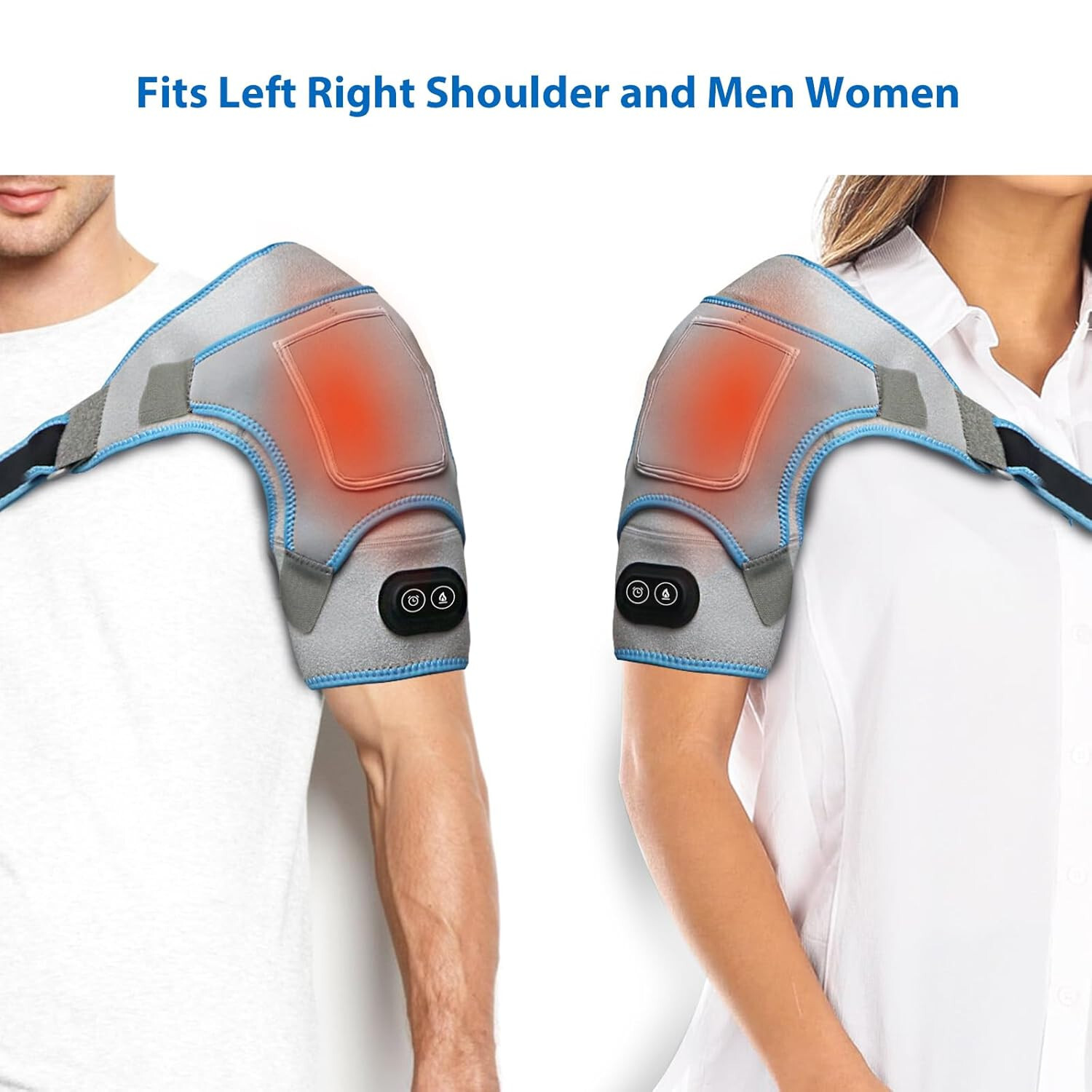 ✅ Heated Left Right Shoulder Brace Wrap Electric Heating Pad Therapy Pain Relief