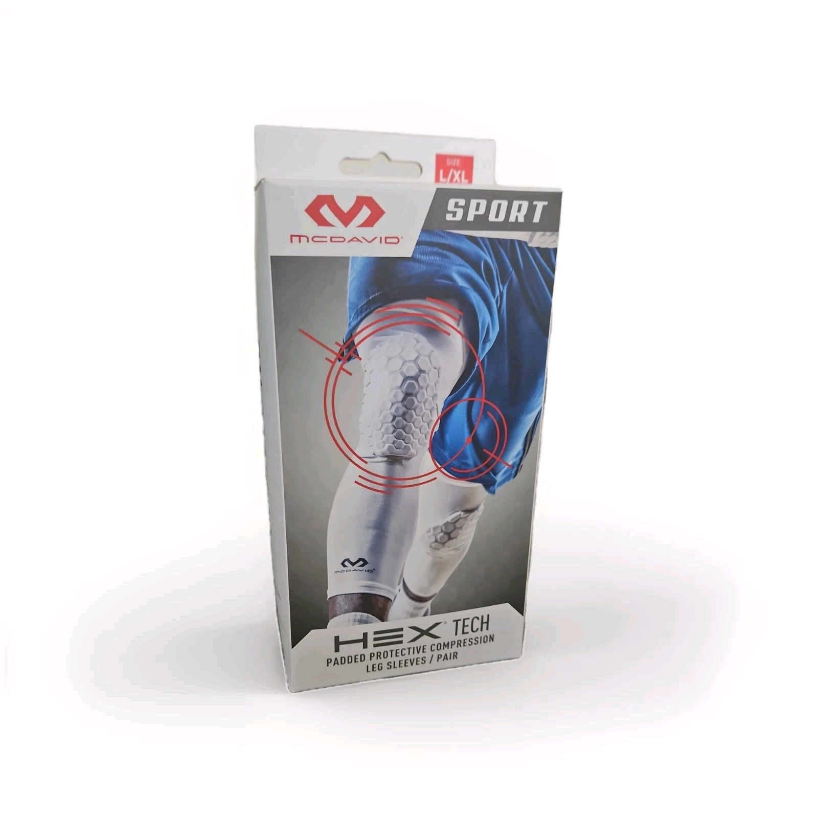 McDavid Sport HEX Tech Padded Protective Compression Leg Sleeve Size L/XL