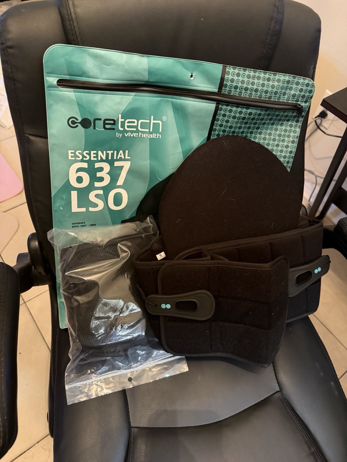 Coretech Essential 637LSO LSO Back Brace Stabilization Adjustable Size S Black