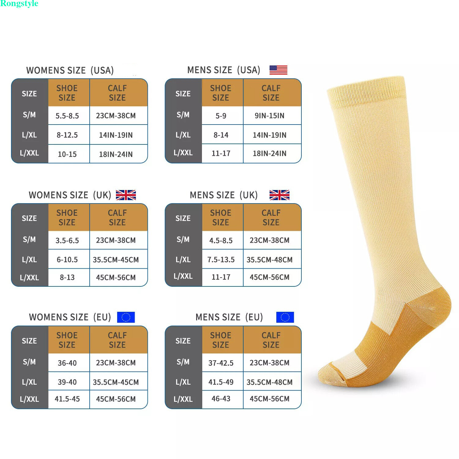 1/3 Pairs Copper Compression Socks 20-30mmHg Graduated Support Mens Womens S-XXL