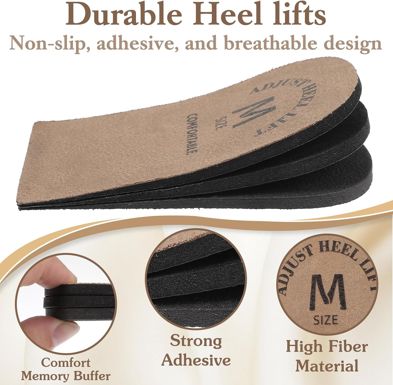 2 Pack Heel Lifts, Adjustable Heel Lifts for Leg Length Discrepancy, Women Man