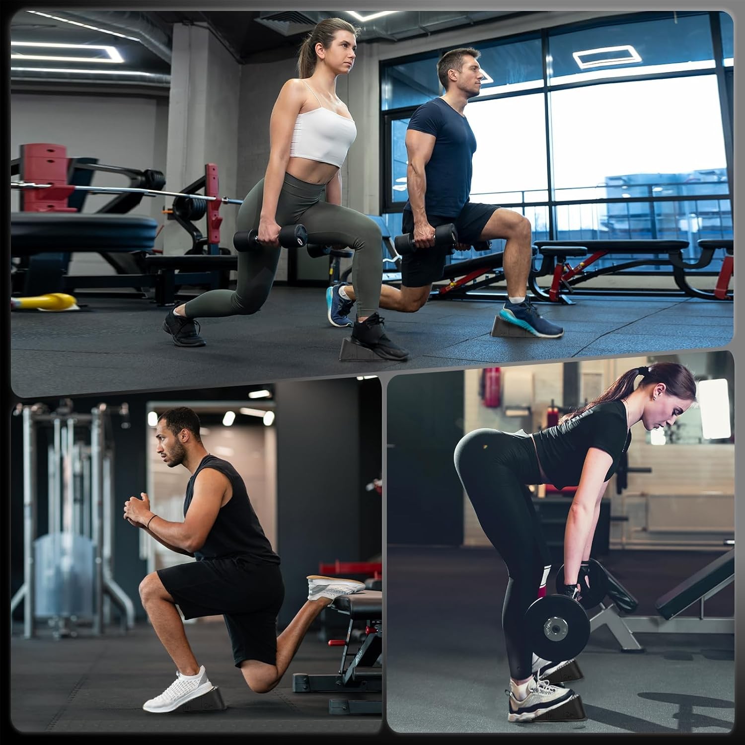 Squat Wedge Elevated Squats Block: Portable Knees Over Toes M-Size, Black