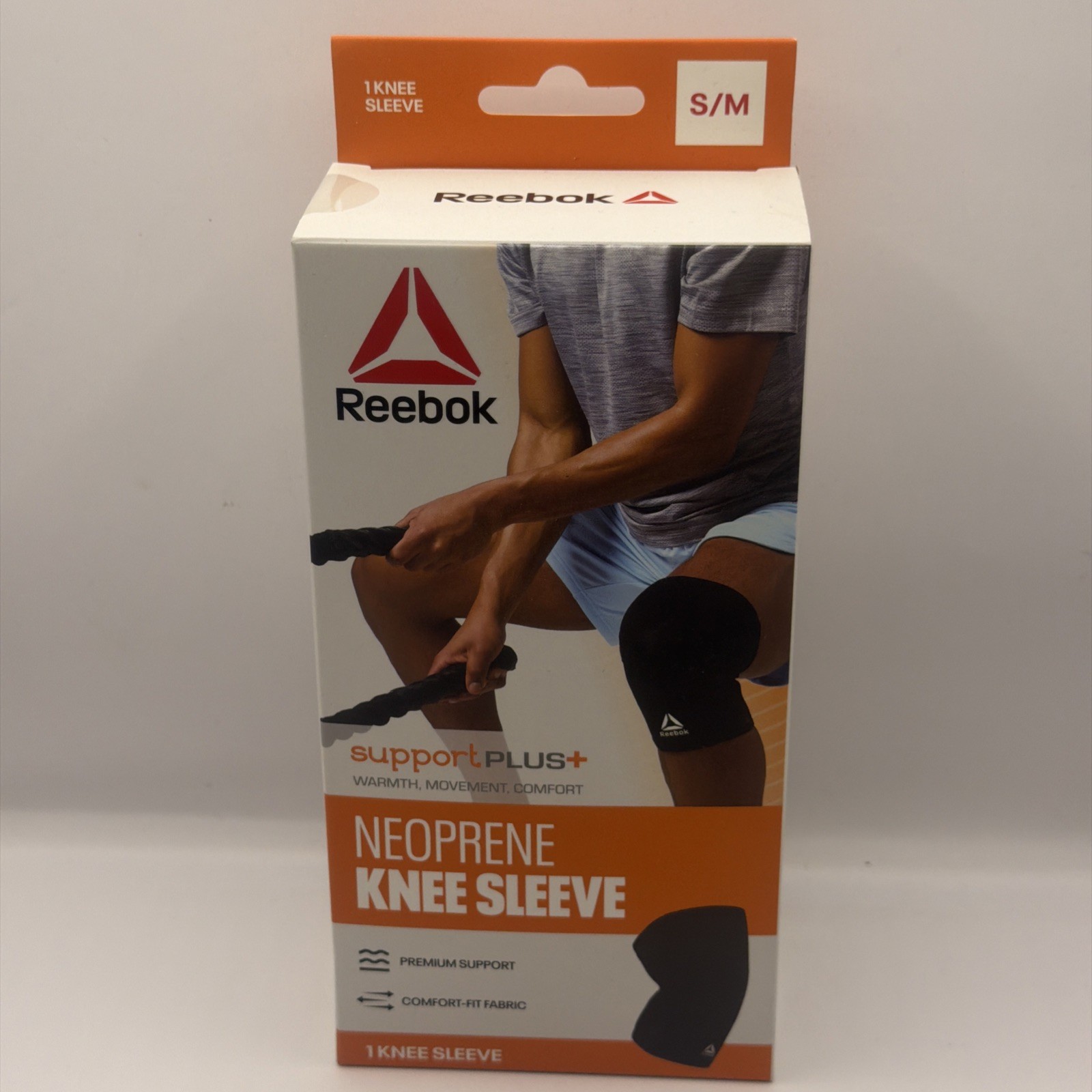 Reebok Neoprene Knee Sleeve. Size S/M Premium support, comfort-fit fabric