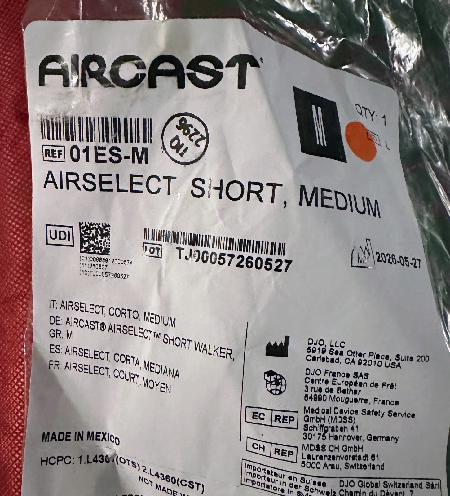 Aircast AirSelect Short Walker Brace / Walking Boot – Gray, Size: M