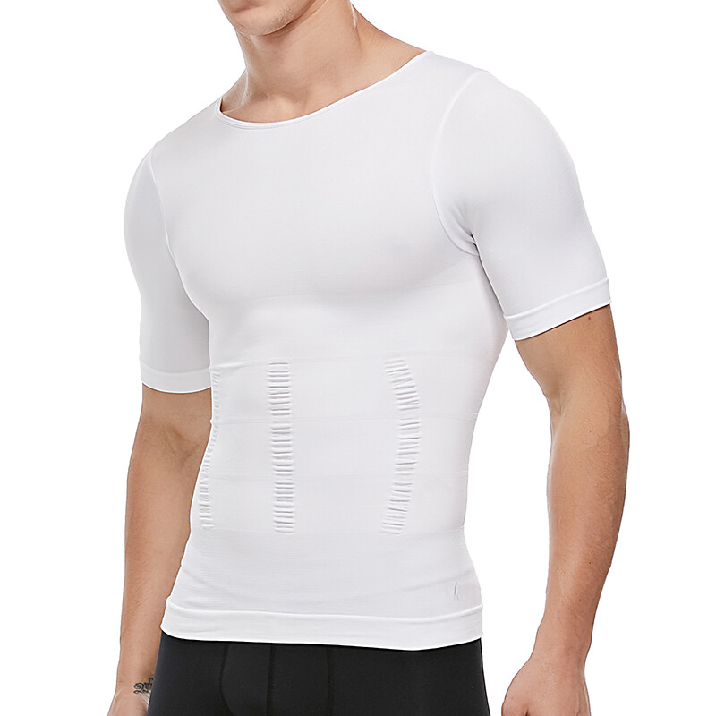 Men’s Shirt Core Compression Support Fit Short Sleeve Crew Neck Body Shaper Tops