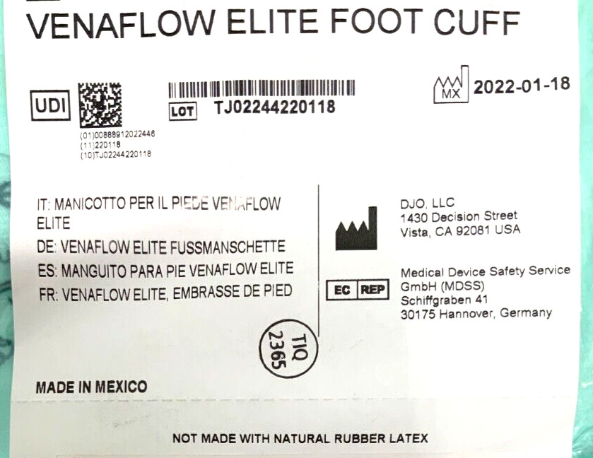 NEW Lot of 2 Aircast Ref 3046 VF Venaflow Elite Foot Cuff Universal Size 15D