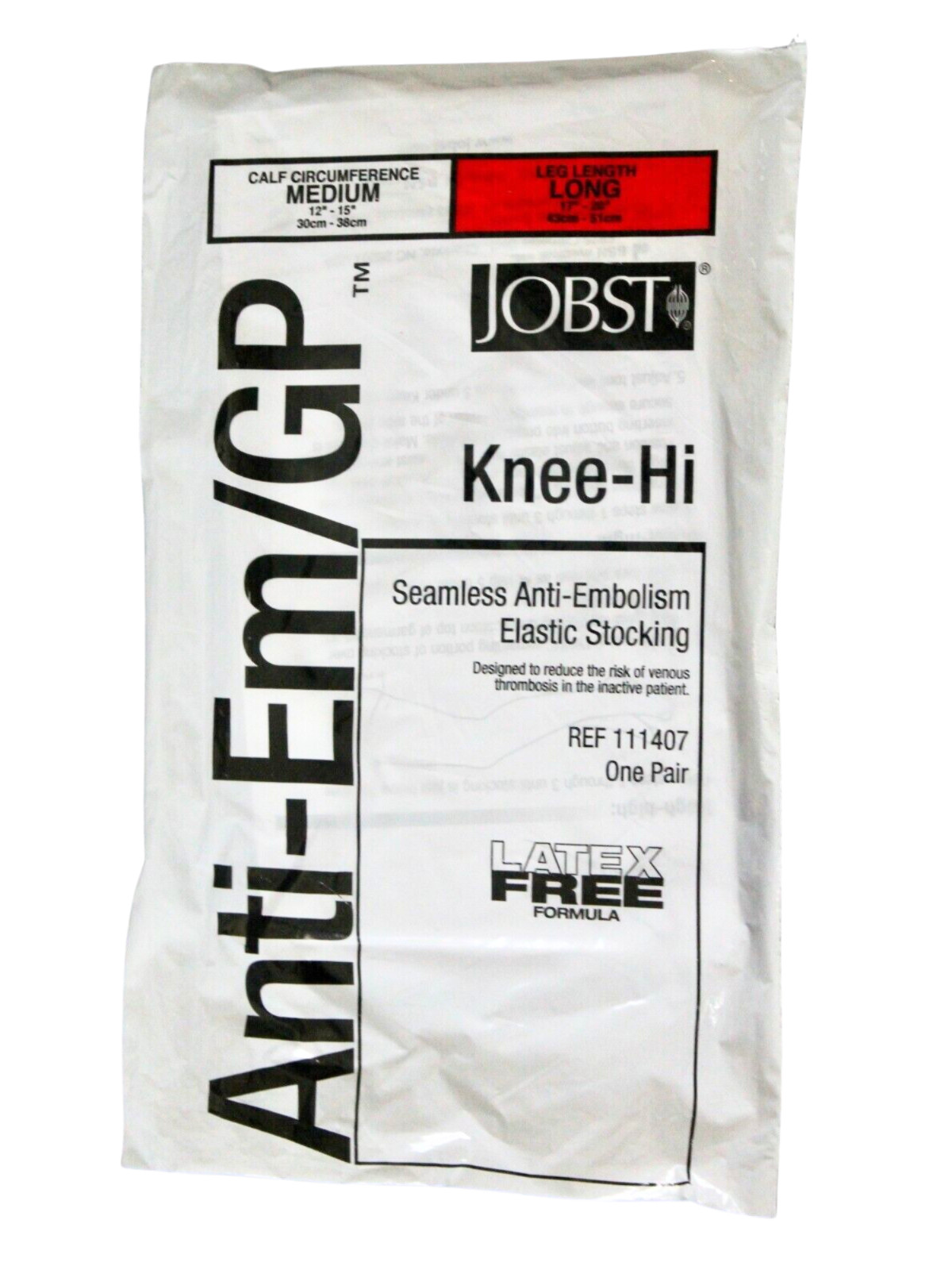 1 Pair Jobst 111407 Med/Long Knee-Hi Anti-EM/GP Seamless Anti-Embolism Elastic