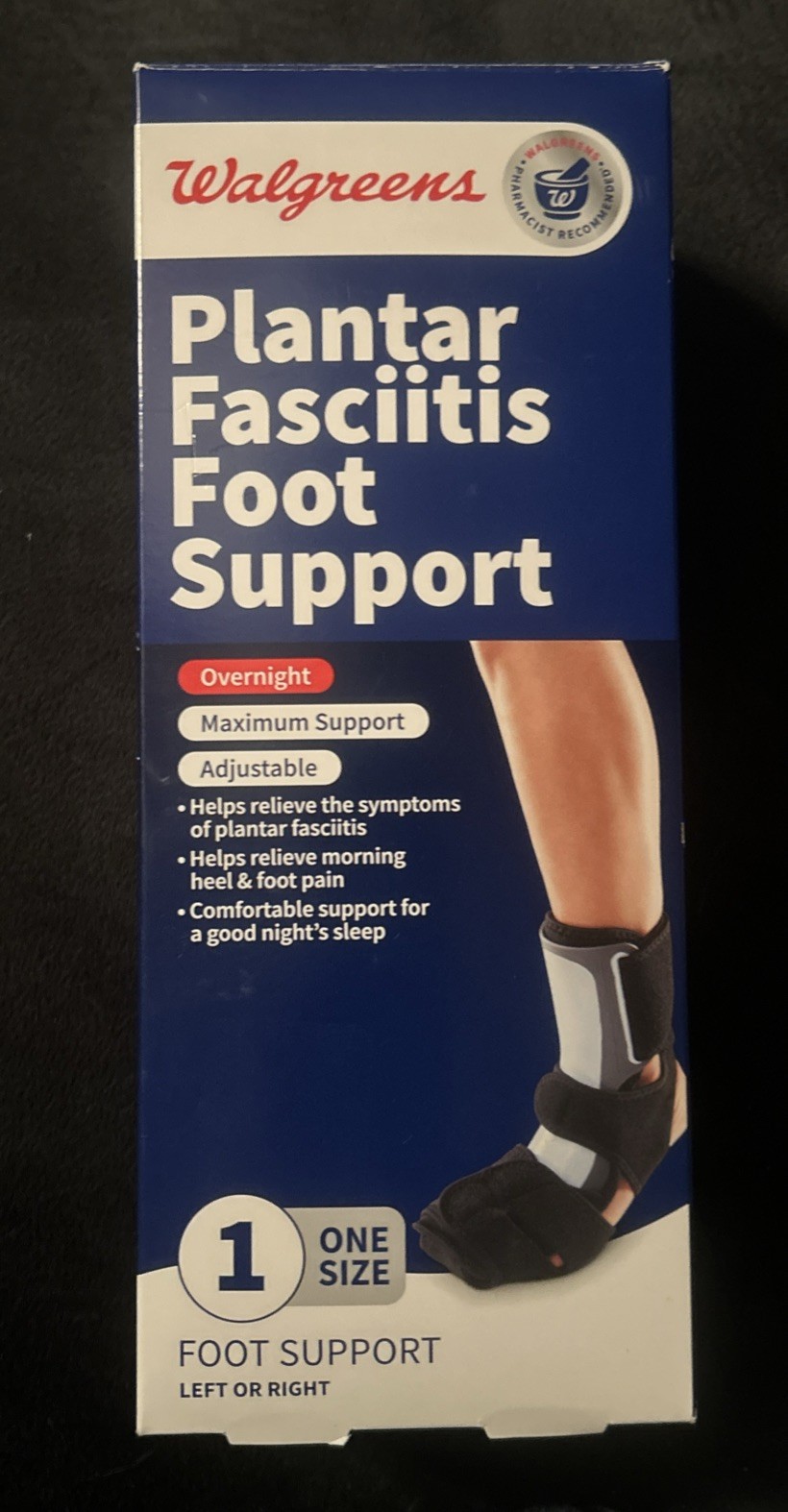 New Walgreens PLANTAR FASCIITIS FOOT Overnight Maximum Support Adjustable