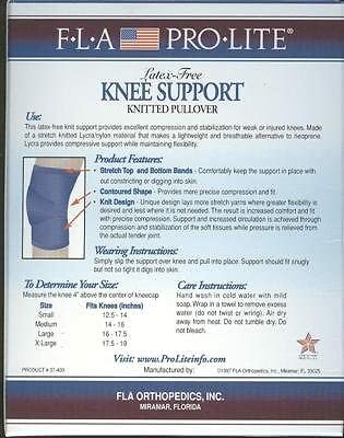 FLA Latex-Free Knee Support Knitted Pullover (Blue) Medium
