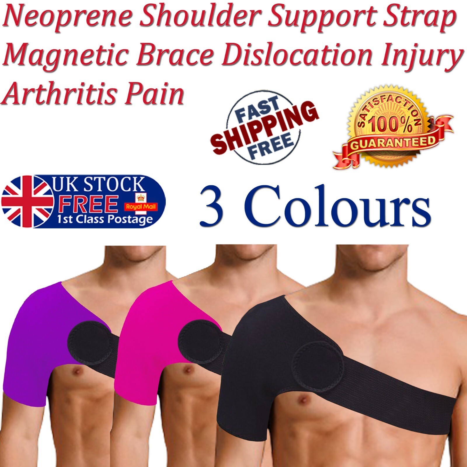 Shoulder Brace Support Strap Magnetic immobilizer Sling Arthritis Posture Pain