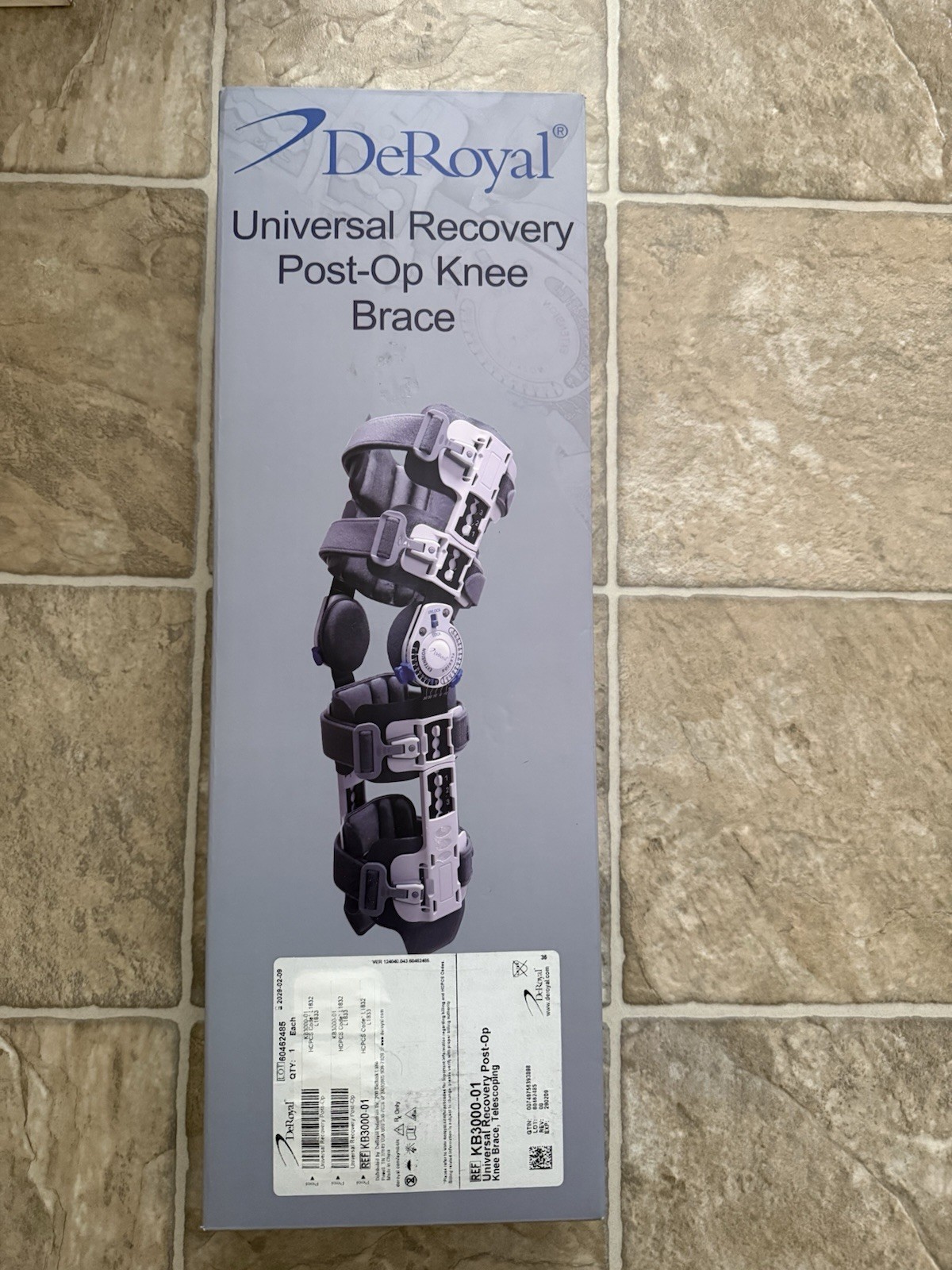 DeRoyal Universal Recovery Post-Op Knee Brace KB3000-01 Brand New