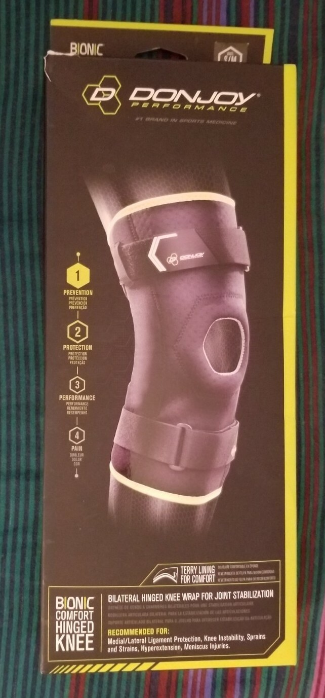 NEW Donjoy Bionic Comfort Hinged Knee Wrap Brace, S / M
