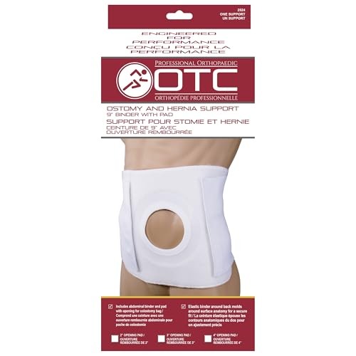Ostomy Abdominal Binder, Stoma Support, Hernia Colostomy, 6″ Belt, 4″ Opening