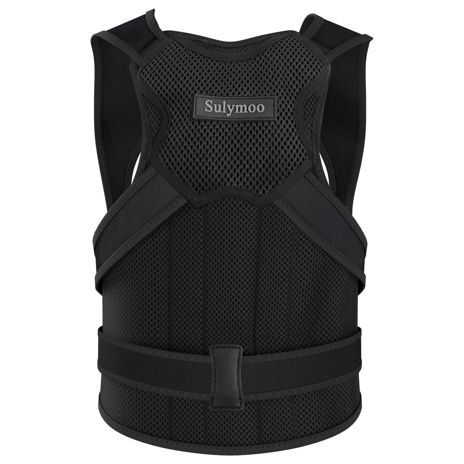 Sulymoo Posture Corrector for Women and Men, Back Brace with Medium, Black