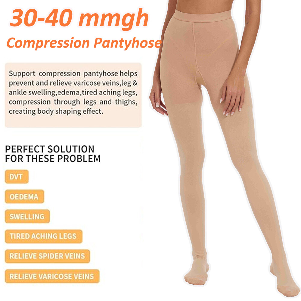 Opaque Compression Stocking Pantyhose Therapeutic Support 30-40mmHg