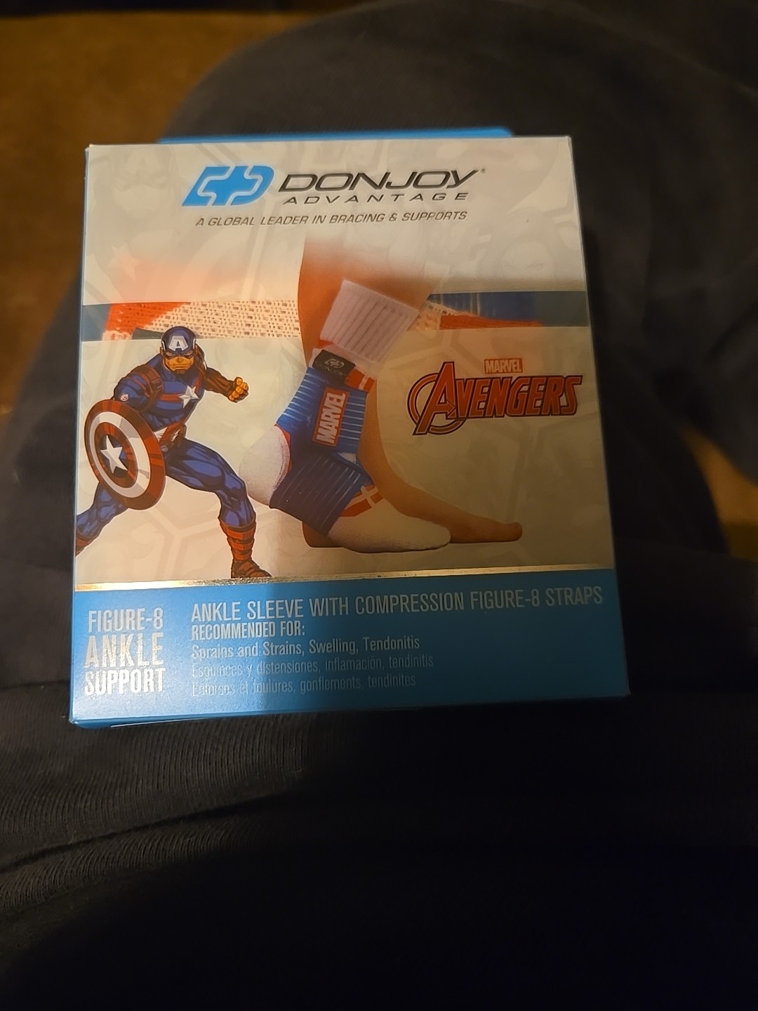 DonJoy Marvel Moderate Figure 8 Compression Ankle Support Sleeve Youth Sz