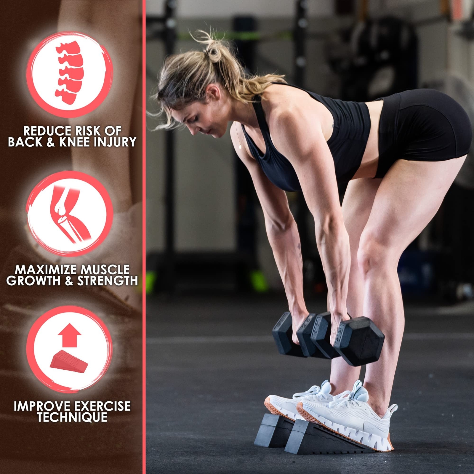 Squat Wedge Block: Doctor-Designed Pair of Adjustable, Non-Slip Slant Boards …
