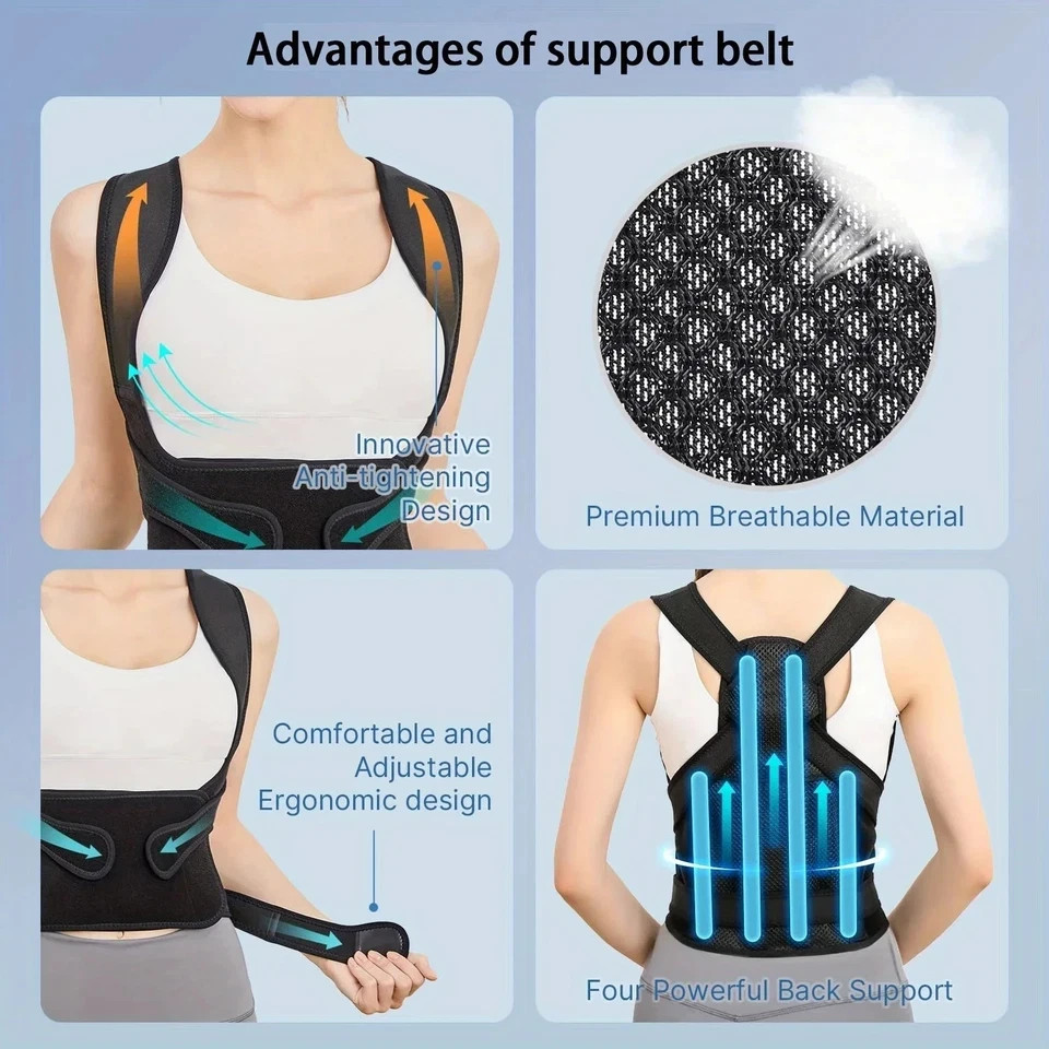 Back Brace Posture Corrector Women Men Shoulder Straightener Adjustable Support